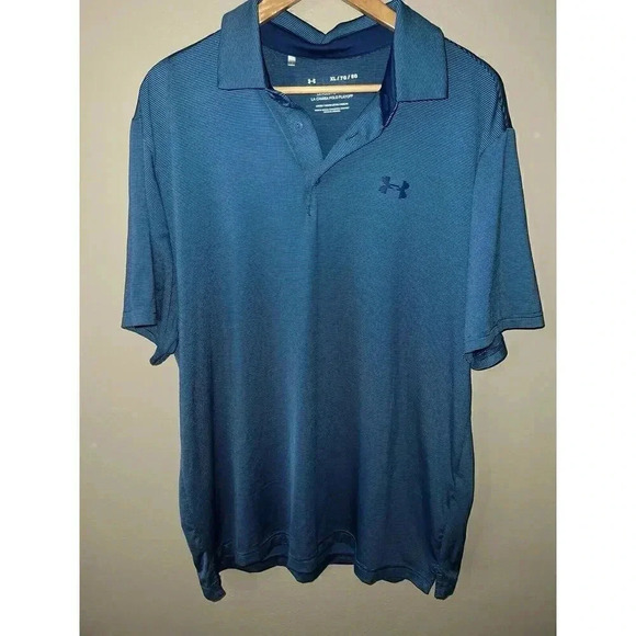 Under Armour Men's UA Playoff Stripe Polo Blue XL - Picture 1 of 5
